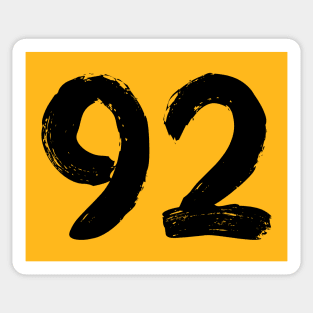 Number 92 Sticker